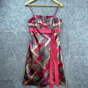 Rue De La Paix Dress 8 Satin Babydoll Bow Ribbon Structured Holiday Designer Lux